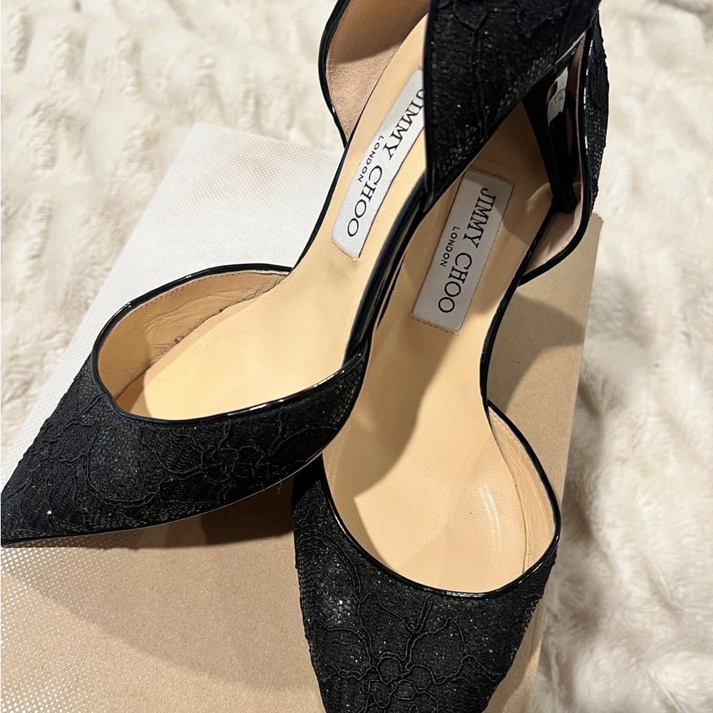 Jimmy Choo Black Lace Women's Shoes